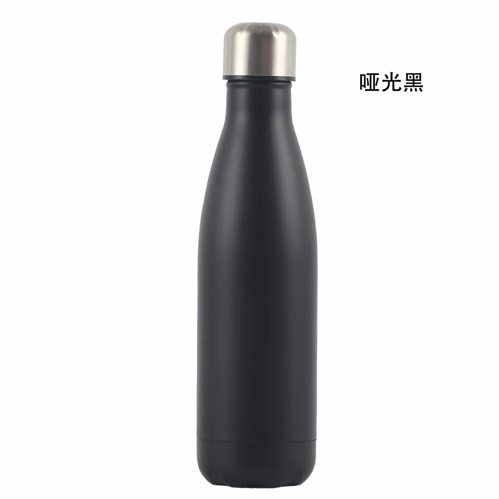 500 ml dubbel väggstål stålvattenflaskor termosflaskan håller varm och kall isolerad vakuumkolv för sport