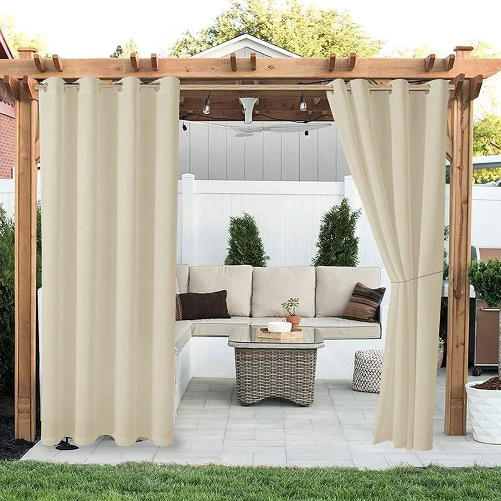 Outdoor Privacy Curtains – 100" Wide Or 52" Wide, Waterproof Blackout Drapes For Porch