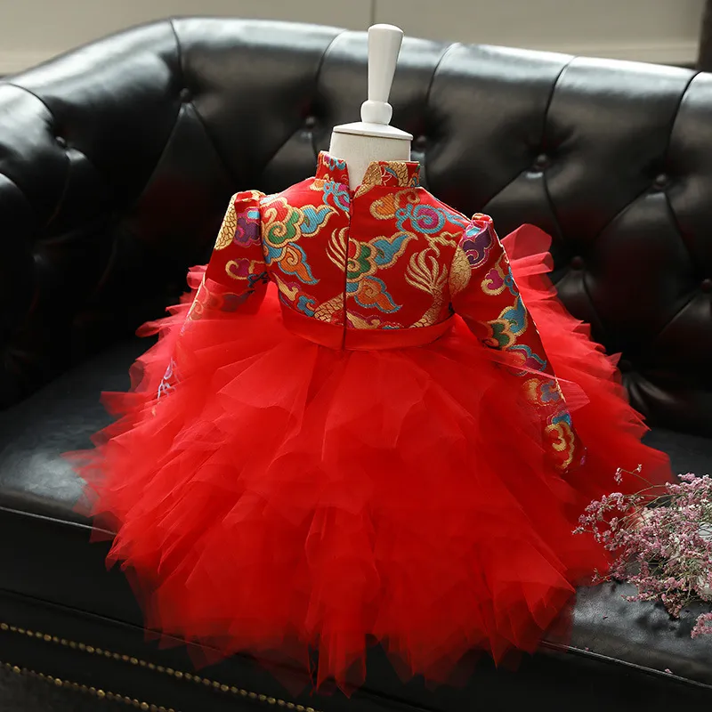 Children's One Year Old Birthday Dress Girls Chinese Traditional Embroidered  Party Outfit from Dhgate Stage Wear - price 30.92