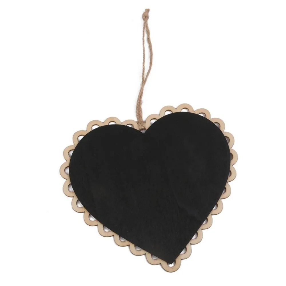 OVAL Square Heart en forme de miniboard en bois noir tableau de portable de noeud