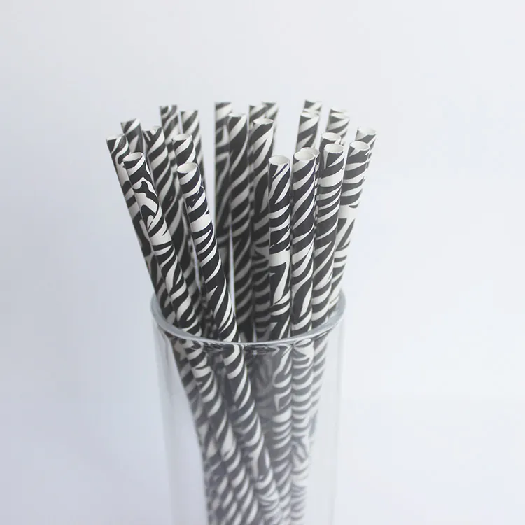 50pcs/lot Zebra Paper Straws Personality For Birthday Party Decorations Kids & Wedding Decoration Party Supplies Creative Straws