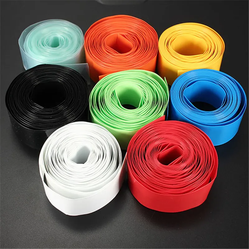 PVC Heat Shrink Tubing Tube Wrap Cable Sleeves 5 Colors for 18650 18500 Battery 29.5MM Flat 18.5MM in Round