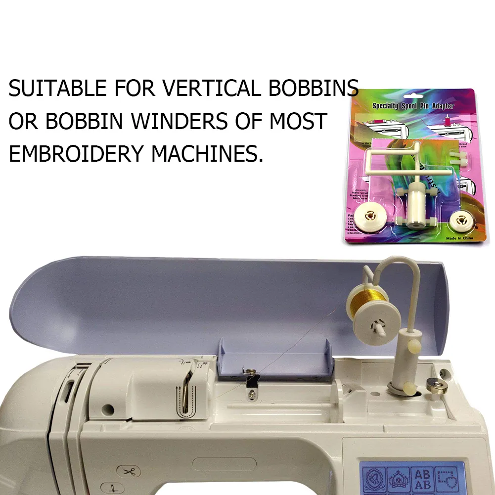 3-Spool Embroidery Thread Stand Holder - Lightweight Sewing Machine Accessory (Purple)