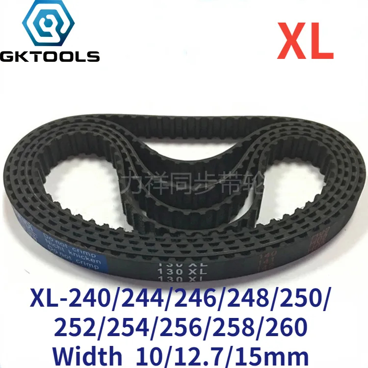 GKTOOLS 240/246/250/260 XL Ancho de correa de sincronización 10/12.7/15 mm Perímetro 609.6/624.84/635/66.04 mm Trapezoid de pulgada