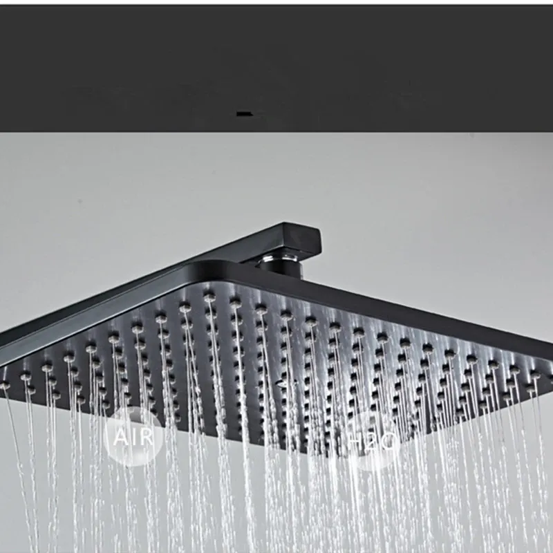 Ensemble de douche à température constante Douche à affichage numérique noir pour salle de bain de salle de bain pressurisée pomme de douche en laiton robe