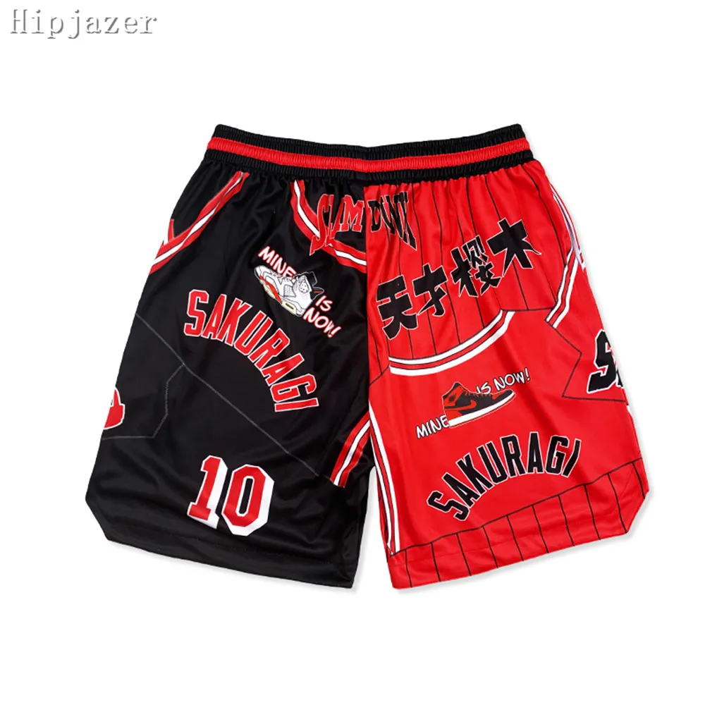 Hipjazer Men 10 # 12 # Shohoku Sakuragi 24 # Europe Slam Hiphop Street Basketball Shorts entraînement Pantalon Running Pantal