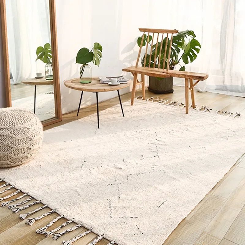Inde Carpets fait à la main Livrée Durquie Nordic Nordic Home Tapis Kilim tapis de sol Roard d'étude Roard Maroc Tapis avec Tassel