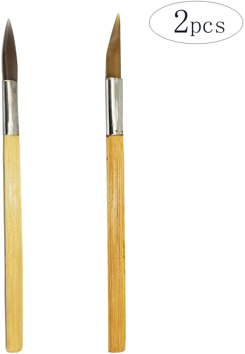 丸いポイントの竹のハンドルを備えたアゲートバーニッシャー彫刻貴金属粘土の真鍮のディテールスムージング研磨ツール