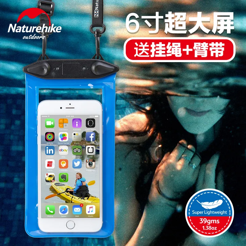 NatureHike Caso de telefone impermeável Casos de telefone para bolsa de bolsa PVC para iPhone/Samsung/Millet/Huawei/Meizu/HTC/Xiaomi Saco de natação