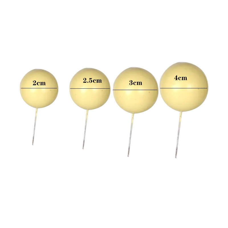 10 Pieces/lot Lovely Gold Ball Cake Topper Birthday Cup Cake Decorations Baby Shower Kids Birthday Party DIY Gift Favor Supplies