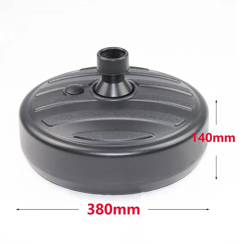 Water Sand Filled Patio Umbrella Base 15.0'' Round Plastic Outdoor Market Umbrella Stand for Garden Lawn 35-38mm Rod GRSA889