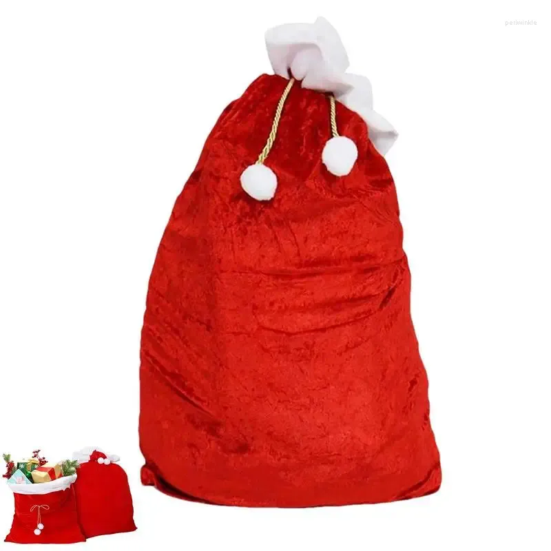 Sacs de rangement Christmas Santa Bag Toy Calendar grand cadeau avec des bonbons à cordon