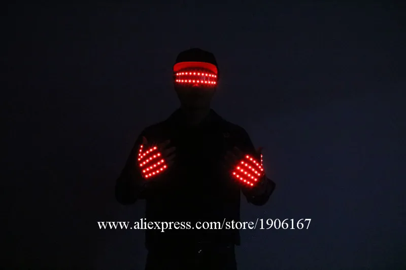 Personality LED Glowing Gloves Clothing Annual Meeting Stage Performance Performance Fluorescent Glasses Judy Dancing Props7