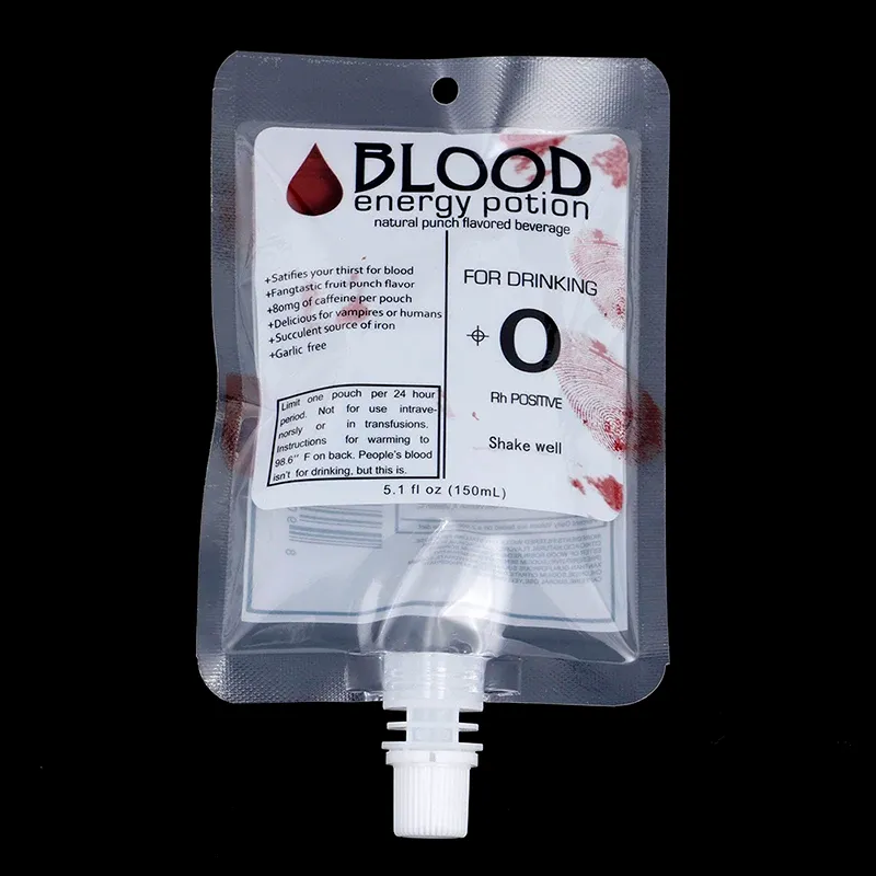 Halloween Cosplay Drink Container Bag Vampire Blooce Bubs Props Zombie Beverage Beverage Beags Food Class PVC Water Bottle Decors