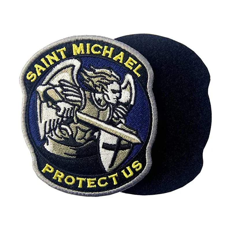 Patches brodées 3D Saint Michael Protect Us Us Tactical Hook Badge for Cap Applique Military Brass Patch Clothes Stickers