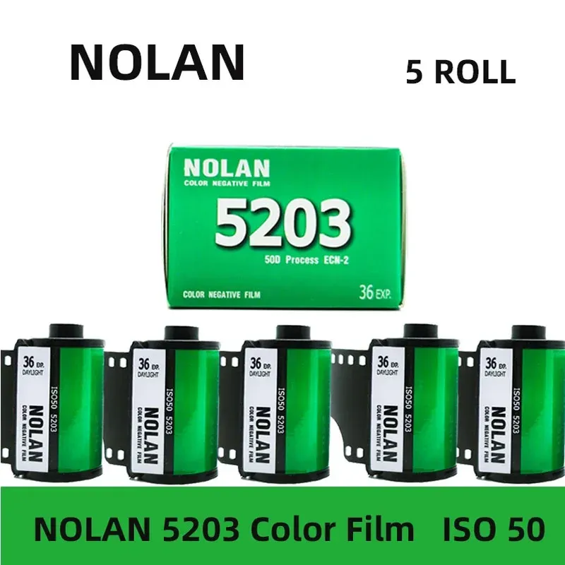 Aparat Nowy 1/2/3/5 Roll Nolan 5203 135 Kolorowa rolka Negatywna Film ECN2 Przetwarzanie ISO 50 36EXP/Roll dla kamery filmowej M35 M38