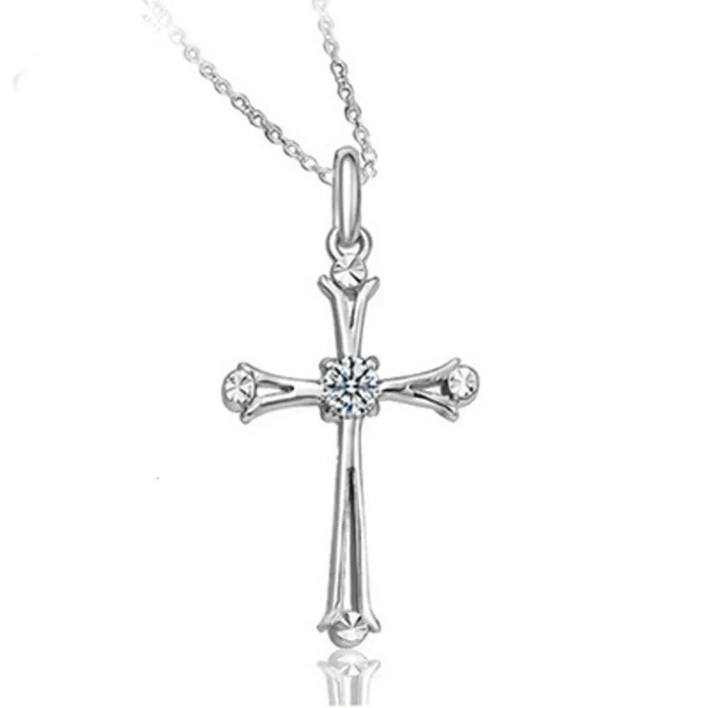 Nieuwe gepersonaliseerde cross zirkoon hanger ketting dames veelzijdige sieraden