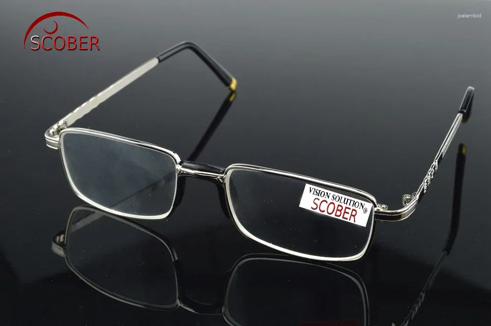 Sunglasses SCOBER Two Pairs Full-Rim Natural Crystal Lenses Alloy Comfortable Nose Pad Reading Glasses 1 1.5 2 2.5 3 3.5 4