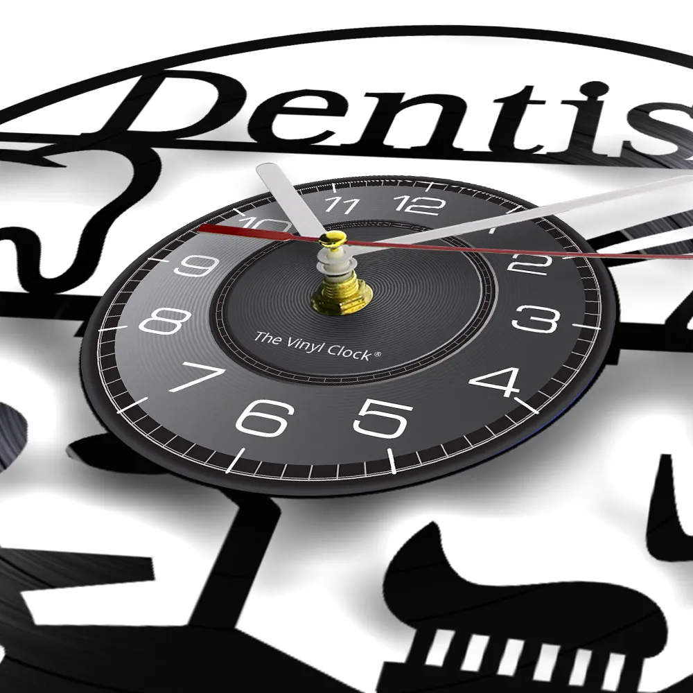 Tooth Dental Equipments Vinyl Album Re-purposed Record Clock Dentistry Medical Office Decor Retro Wall Clock Dentist Gift