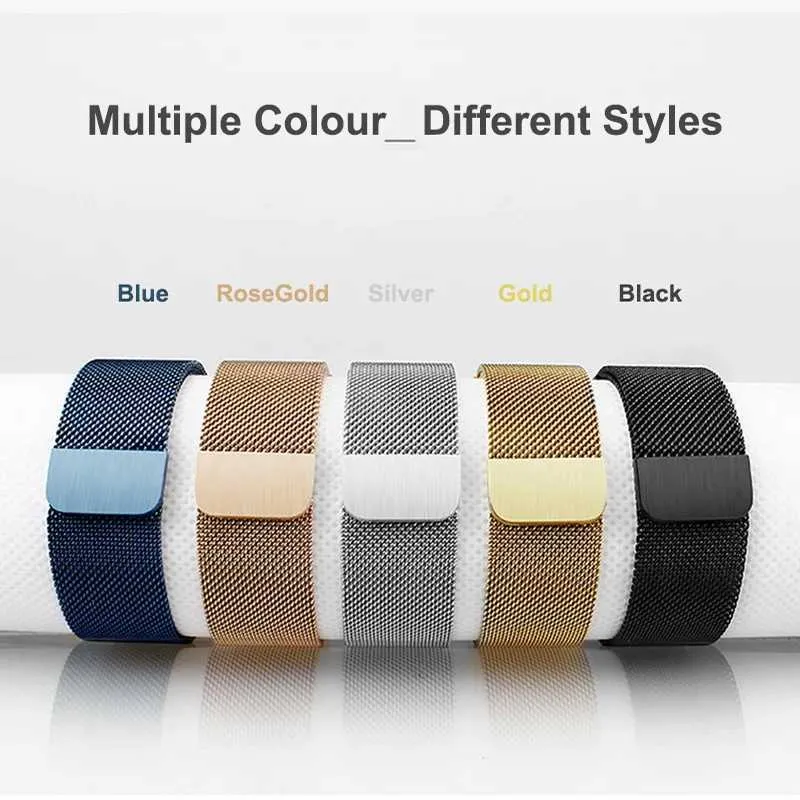 Assista Bands Metal Strap for Samsung Galaxy Watch 4 5 6 Ativo 2 40mm 44mm Relógio de banda 3 4 BraceletL de reposição de loop magnético Milanês clássico