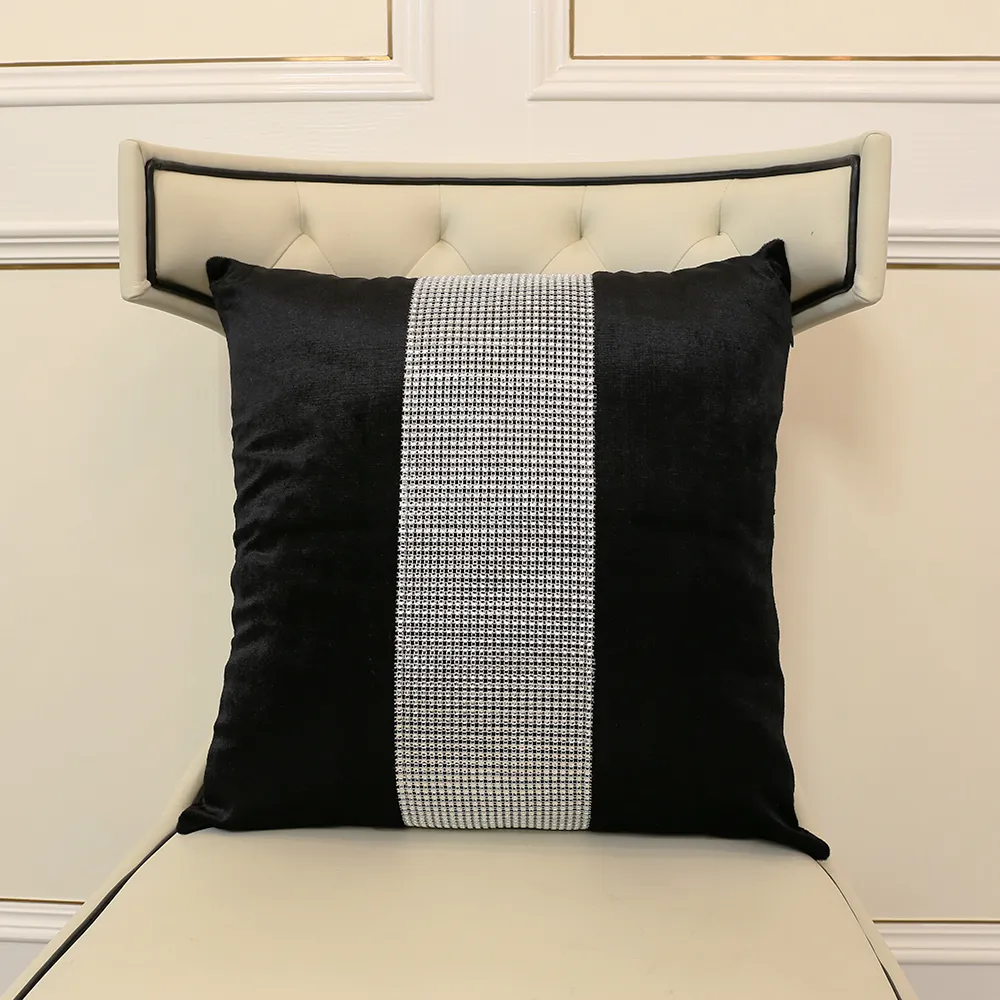 Moderne strass Black Table Runner Pillowcase Napkinner Tafelloper