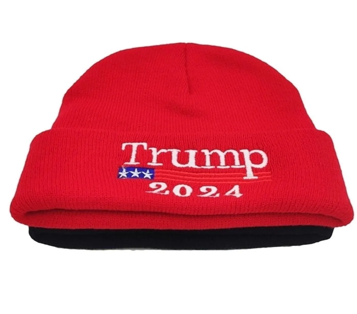 Trump 2024 HAT BEANIES Presidentval Stickat ull Caps Trump Letters Sticked Hats Winter Beanies Skull Cap för män Kvinnor G5546055