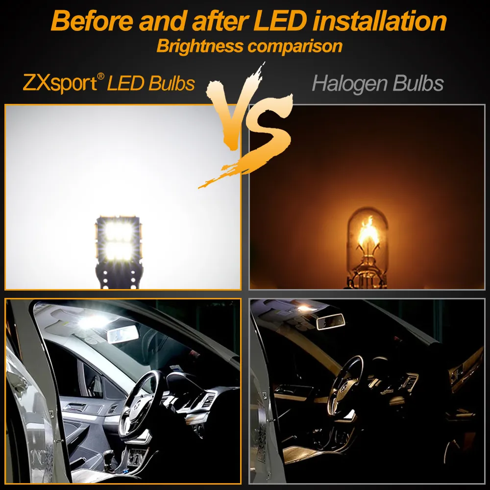 GLL 4pcs T10 W5W LED Canbus Super Blanc Brillant 501 194 168 3030 12-SMD Ampoules Sans Erreur Pour Les Ampoules D'éclairage Intérieur Tableau De Bord