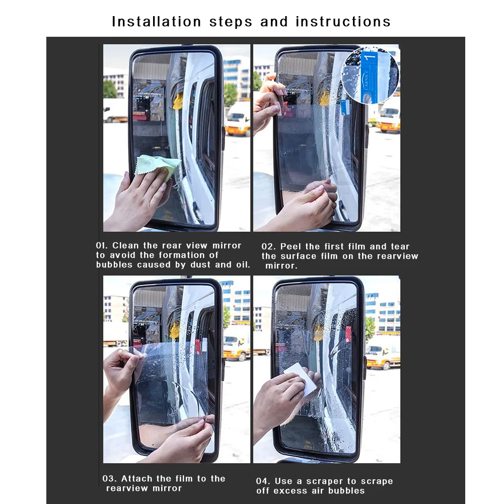 Tallew 17 Pcs Car Waterproof Film Anti Rain Mirror Film Rainproof Waterproof Anti