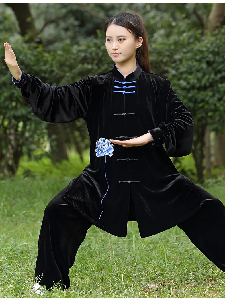 Premium Women's Winter Tai Chi Suit - Embroidered Lotus Martial Arts ...