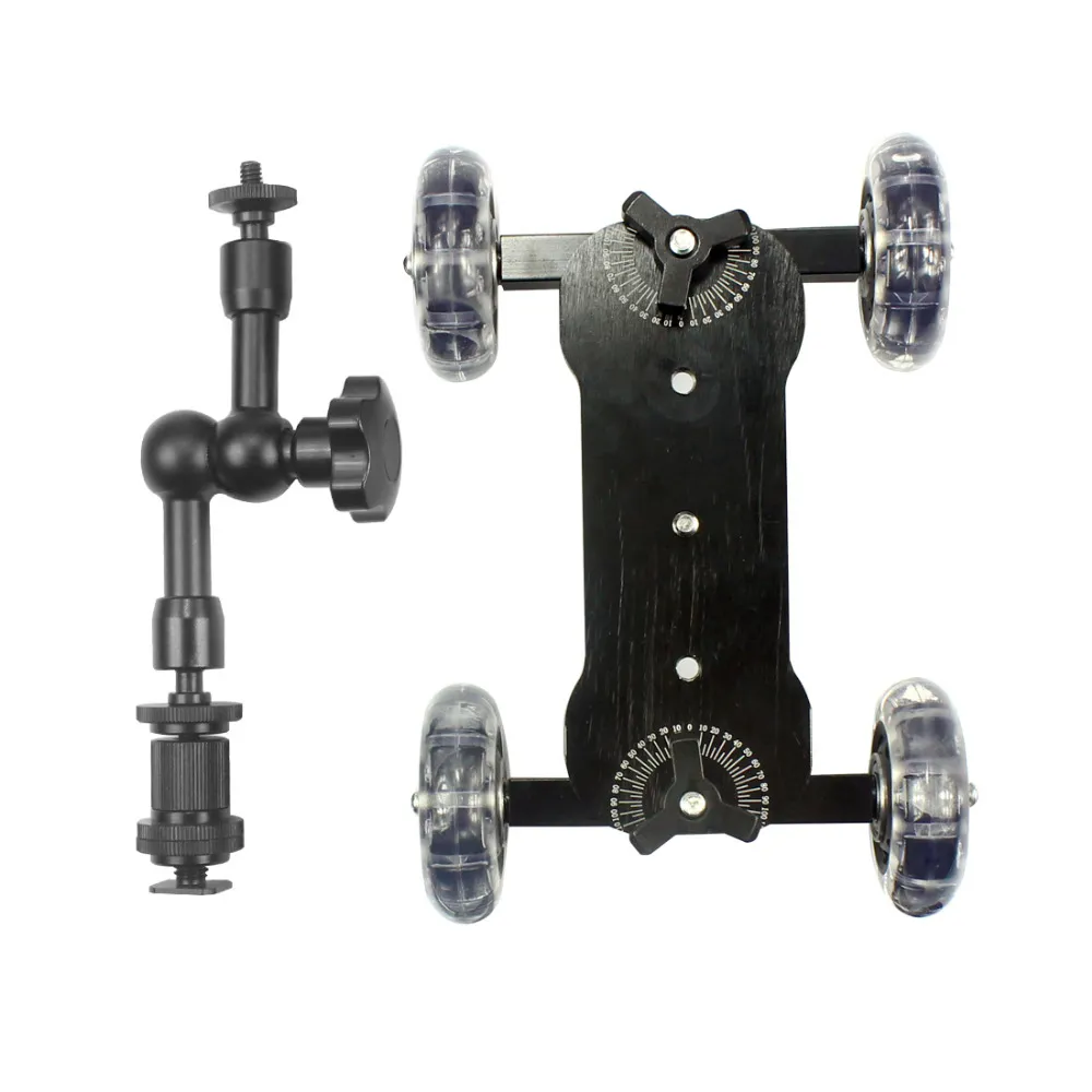 Mini Desktop Camera Rail Slider with Extendable Monopod Wheel Kit for ...