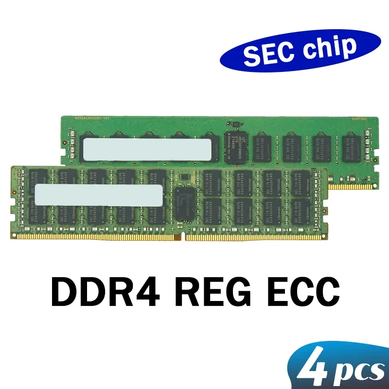 Rams Sec Chip DDR4 RAM 8GB 64GB 16GB 32GB PC4 2133MHz 2400MHz 2666MHz 2133P 2400T 2666V ECC Reg Server Hafıza Desteği X99 Anakart