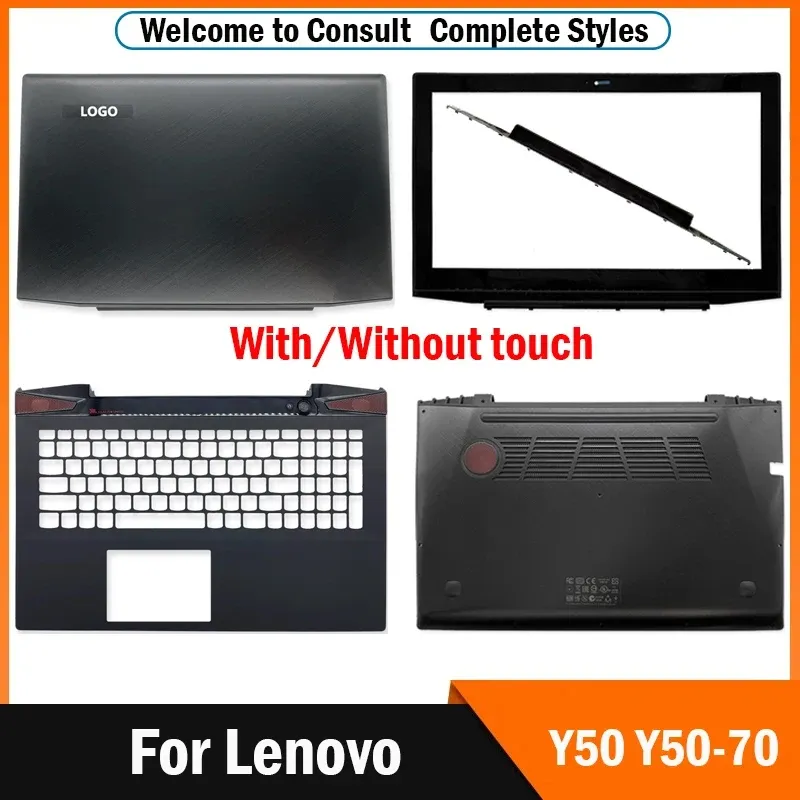 Fall för Lenovo Y50 Y5070 Non Touch AM14R000400 med Touch AM14R000300 Laptop LCD Back Cover/Front Bezel/Hinges/Palmrest/Bottom Case