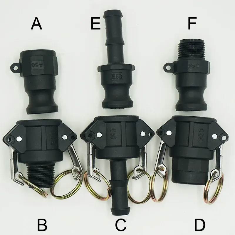 DN15 bis DN100 PP Camlock -Kupplungskupplung Kunststoffanpassungsadapter MPT FPT Barb Schnelle Trennung 1/2 Zoll bis 4 Zoll