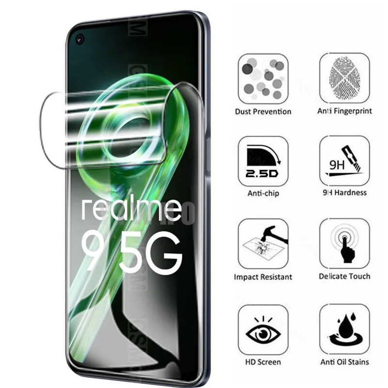 Oppo RealMe 9 Pro Ekran Koruyucu RealMe9 Pro+ Realm Reame 9 5G 9Pro Plus Koruyucu Telefon Filmi için Tam Kavisli Hidrojel Film