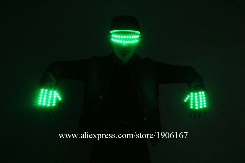 Personality LED Glowing Gloves Clothing Annual Meeting Stage Performance Performance Fluorescent Glasses Judy Dancing Props8