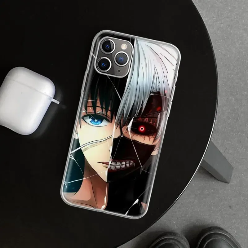 Tokyo Ghouls Anime Telipe Case Cubierta para iPhone 14 13 11 Pro 12 Mini 15 Print 7 8 6S Plus + XR X XS MAX SE 5S COQUELO COQUE