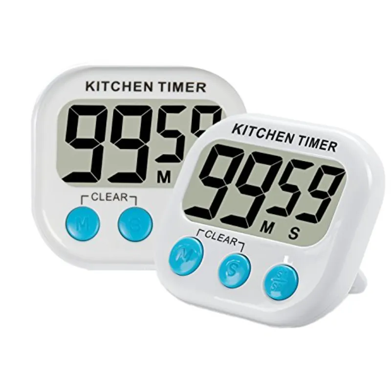 Kimer Timer Magnetic LCD Countdown Alarm avec stand White White Practical Cooking Clock Clock Study Gainons