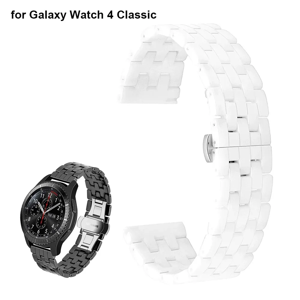 Tillbehör 20mm Band för Samsung Galaxy Watch 4 40mm 44mm / Classic 42mm 46mm / Galaxy Watch 3 41mm / Galaxy Watch 42mm Ceramic Armband