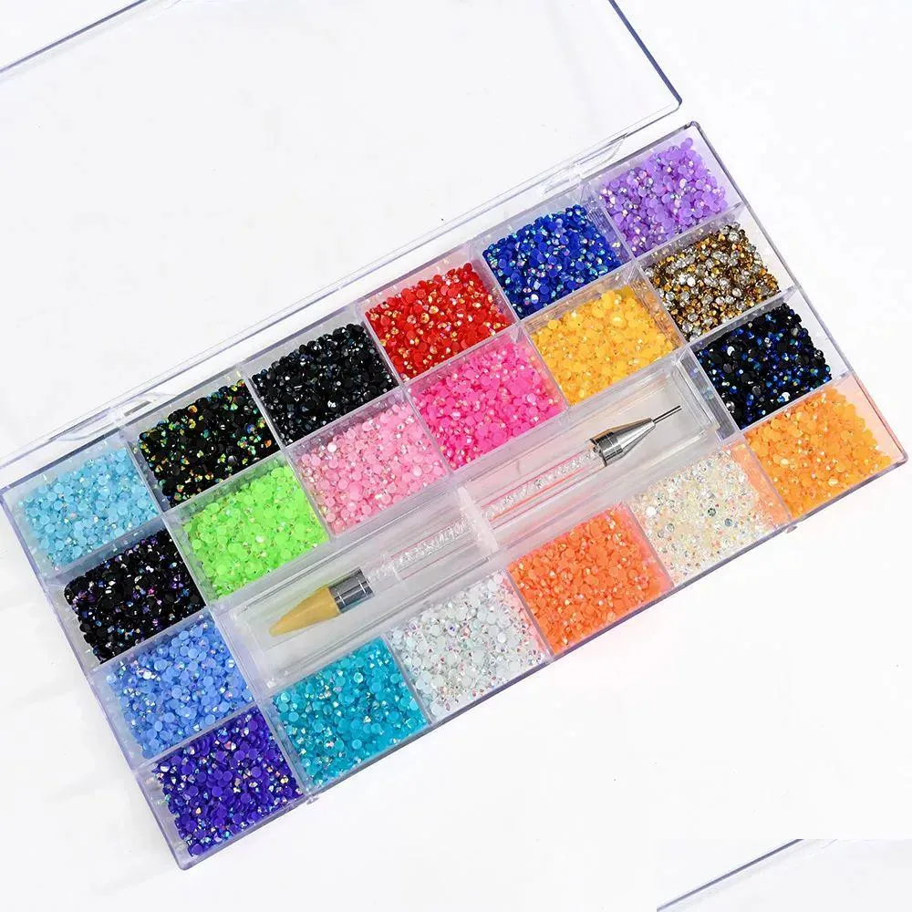 Makeup sätter läppstift 15000 st fluorescens nagelkonst strass m 24girds750 st varje gird neno flatback glas diamant gemsadd1pick penna otzbh