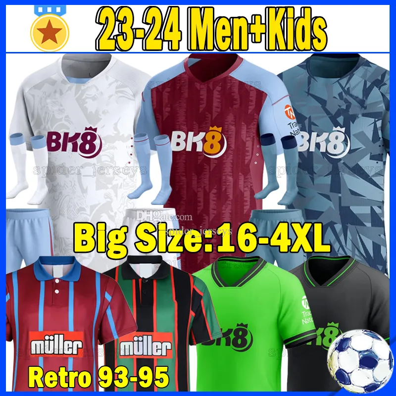 Xxxl 4xl 23 24 Mings McGinn Soccer Jerseys Diego Carlos 2023 2024 Aston Villas Douglas Luiz Tielemans Football Shirts Buendia Watkins Konsa Gardien de but Men Kits Kits