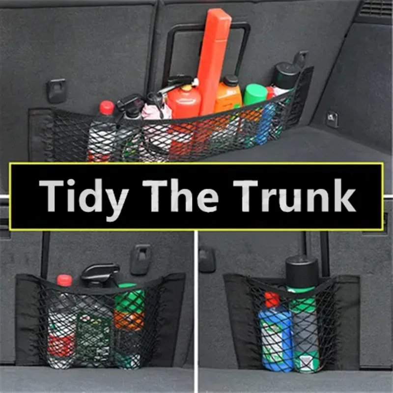Upgraded Durable Mesh Car Trunk Bag Organizer - Storage Net
