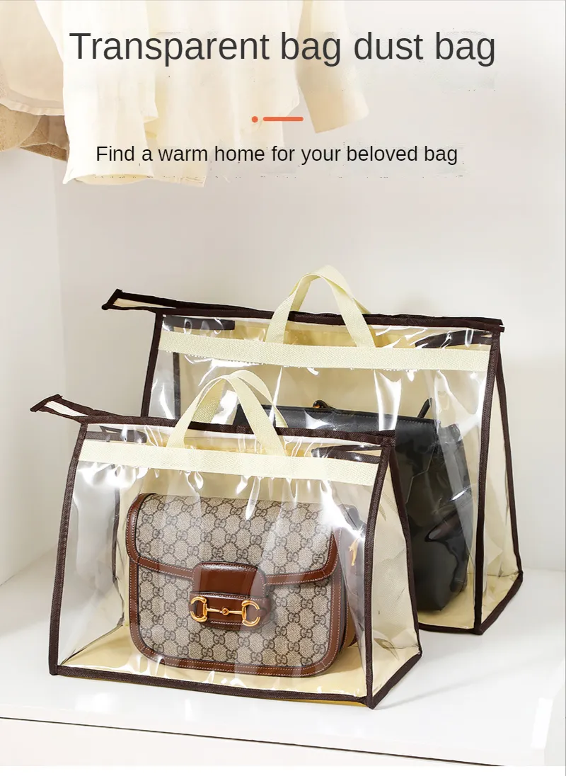 High Capacity Dust Proof Transparent Handbag Plastic Bag Organizer With Zipper From Homepro18 6.86 DHgate.Com