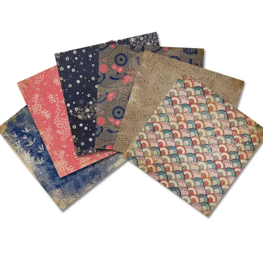 Pacchetto di carta per scrapbooking in stile giapponese vintage di 24 fogli di carta artigianale artigianale artigianale