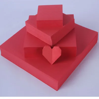 Origami rouge foncé coloré Origami Love Heart Square Origami Children's Fun Handmaded Paper