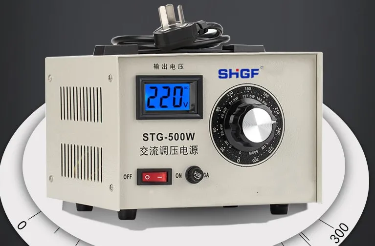 STG-500W Enfasspänningsregulator 220V AC-spänning Reglering Kontakt 0-300V Power Spänningsreglerande transformator 500W