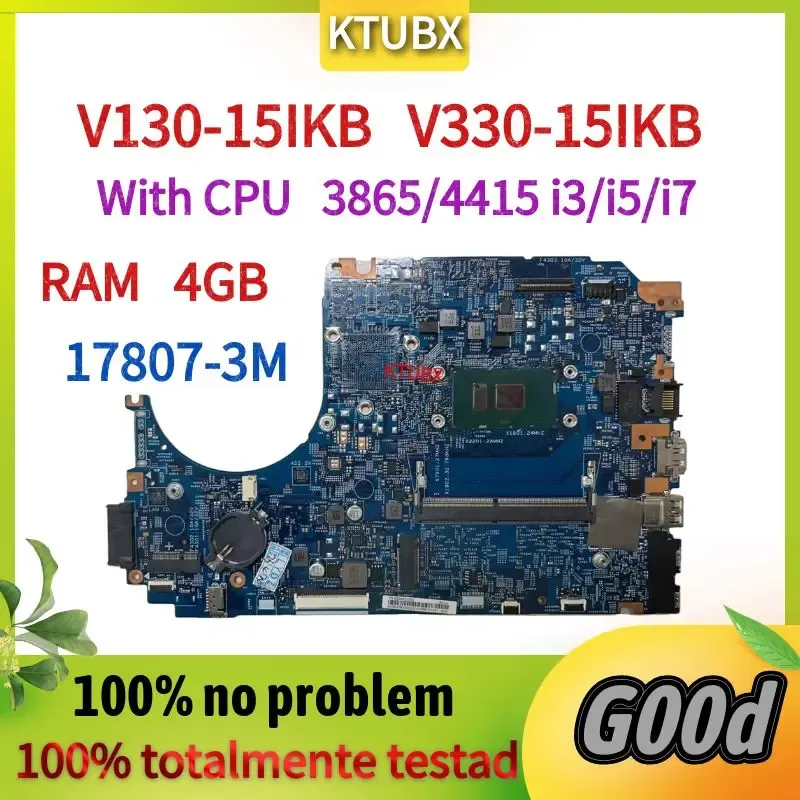 Moderkort för Lenovo V13015IKB V33015IKB Laptop Motherboard.178073M Moderkort med 3865/4415 I3/I5/I7 CPU.RMA 4G 100% Testarbete