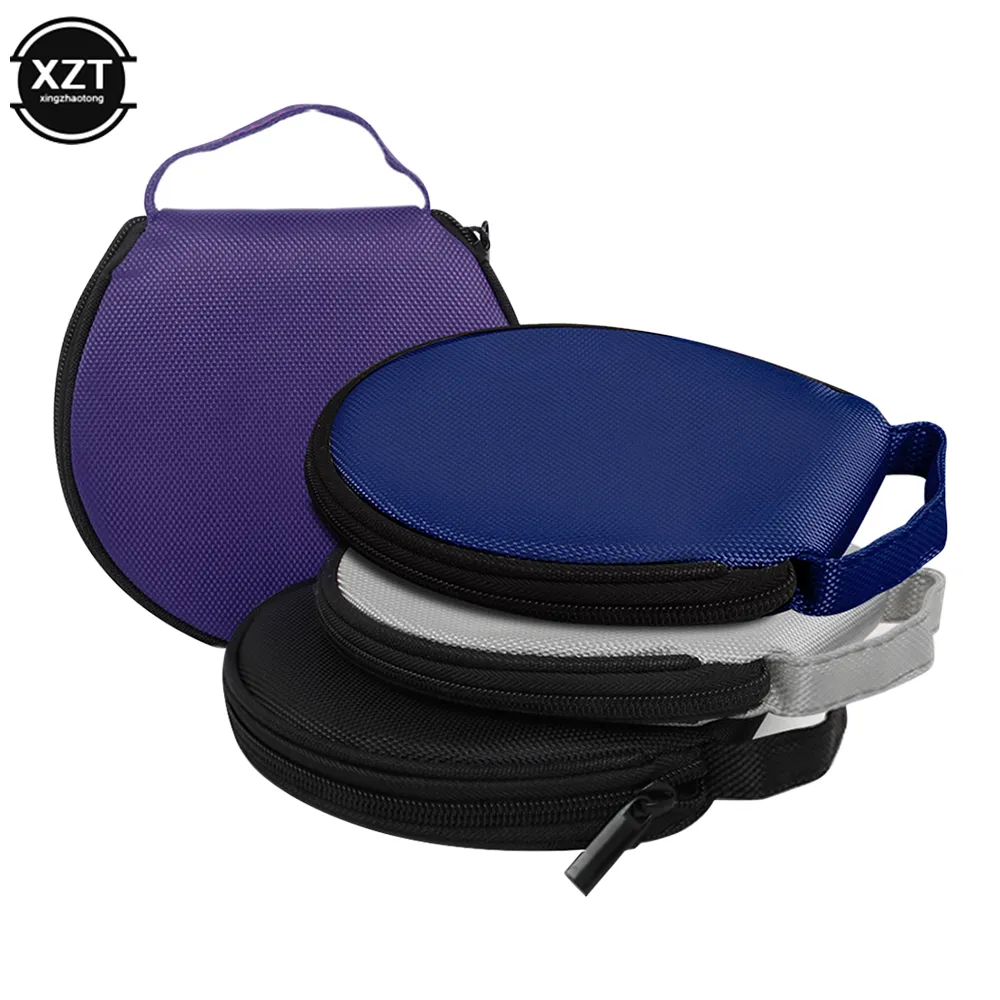 Round Oxford Cloth CD DVD Storage Bag with Zipper for Car Home Black ...