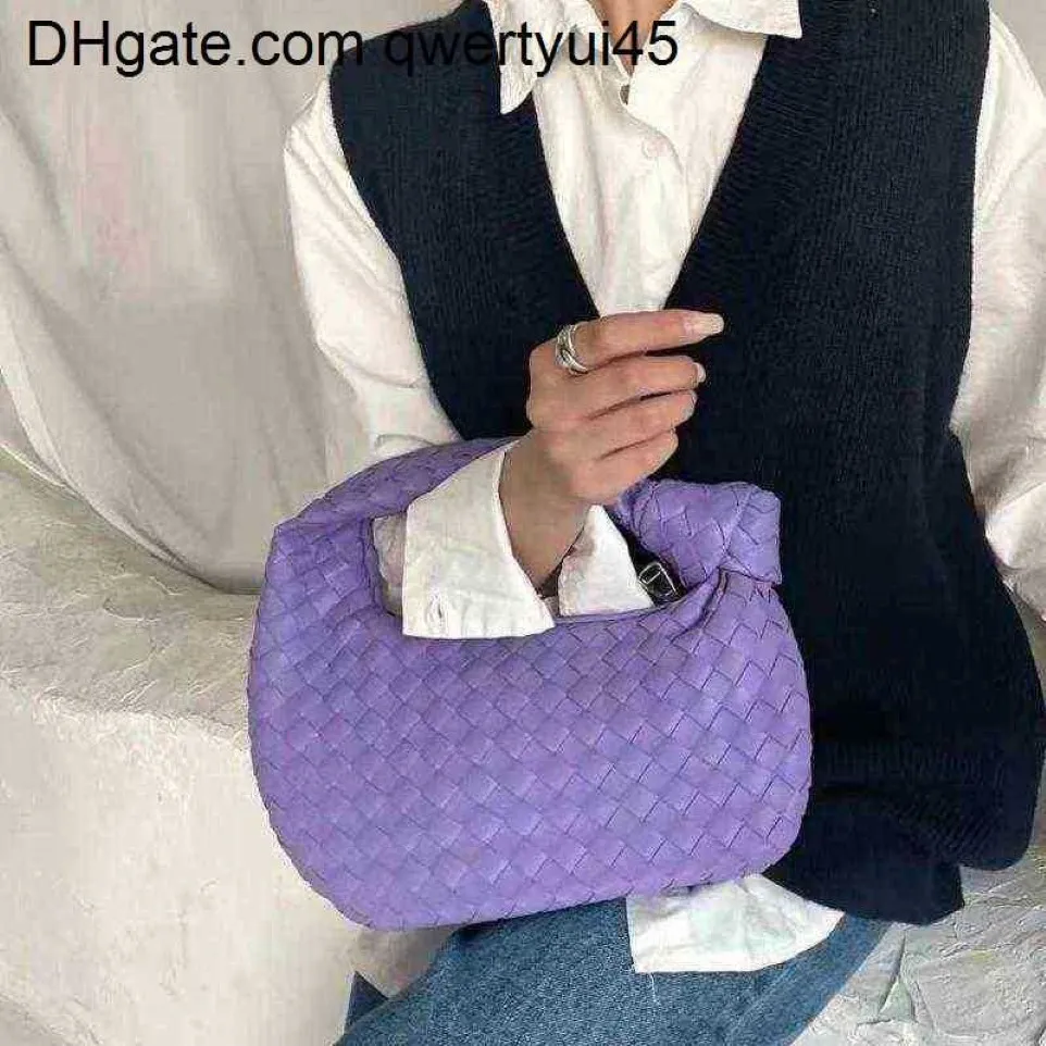 QWERTYUI45 marca incrociata Brand in pelle intrecciata per donne con borse di design della frizione annodata da donna Shopper Croissant Dumplin271b