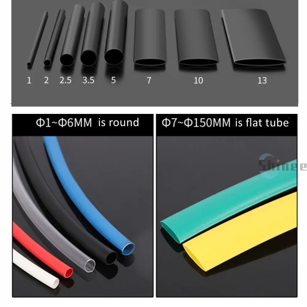 1 metro 4: 1 tubo di restringimento del calore con colla Termoretrattile Termoretrattile Tubing a parete Dual Where Riduzione del tubo di restringimento 6 8 12 16 24 40 52 72