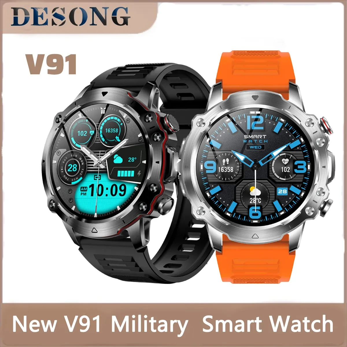 Bekijkt Desong New V91 Smart Watches for Men NFC Bluetooth Call Heartnate Blood Pressure Sleeping Fitness Tracker Sports Smartwatch